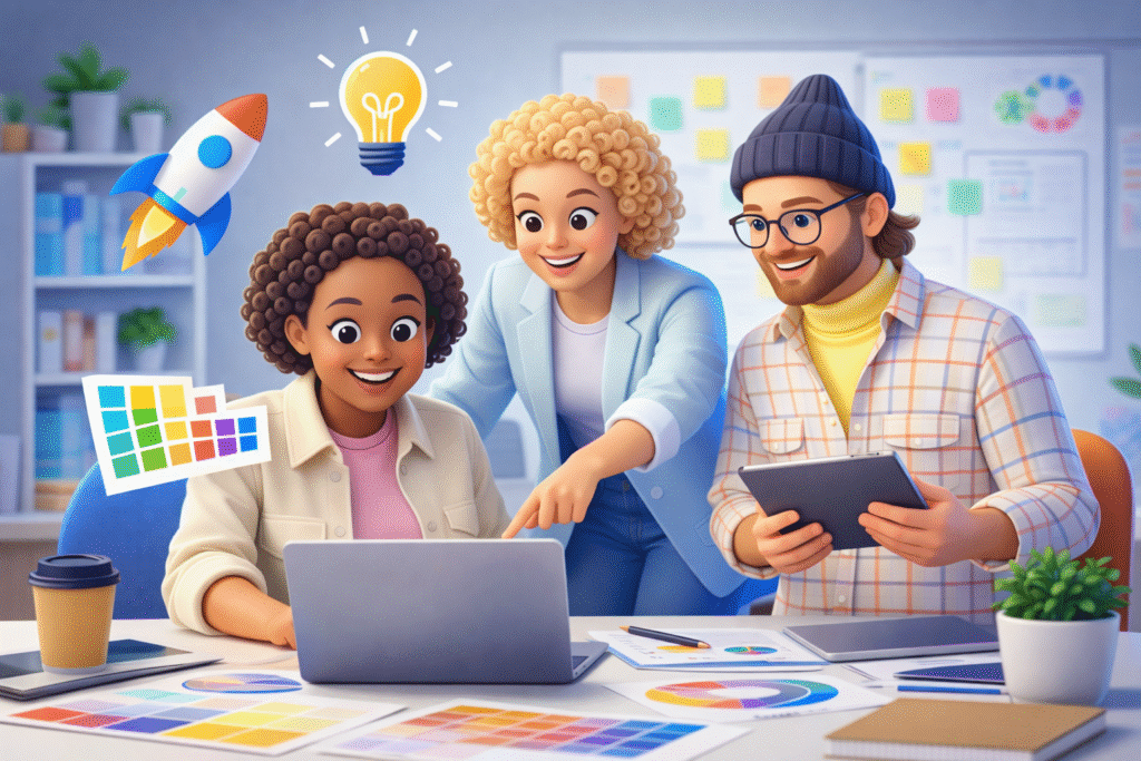 Graphic Surge digital marketing agency Jaipur team working on creative web design and marketing strategy