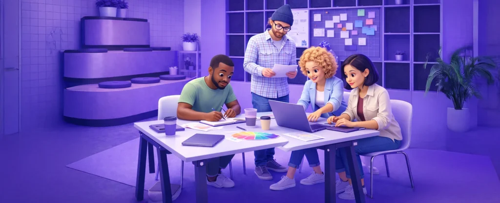 Graphic Surge digital marketing agency Jaipur team working on website design and marketing strategy